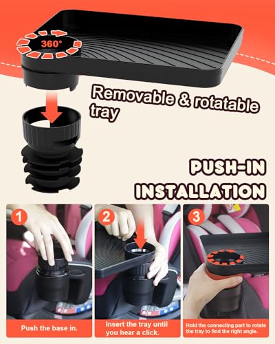 image for SEVEN SPARTA Car Seat Tray for Kids Toddler Travel with Soft Rubber Ba