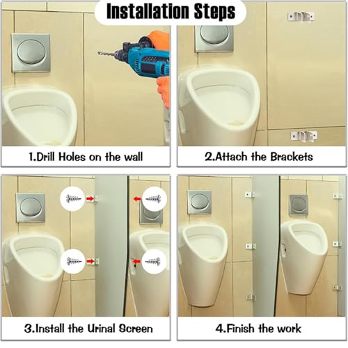 Soporte resistente para pantalla de urinario con diseño reforzado 5