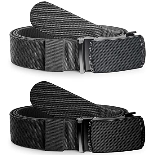 Ratchet Golf Belt for Men 2 pack, Nylon Web Tactical Belt, Trim to Fit2