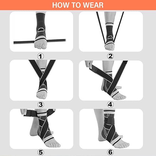 Miniatura 3 de Novetec Tobillera para hombres y mujeres de compresión ajustable para fascitis plantar tendón de Aquiles esguince de tobillo estabilizar ligamentos