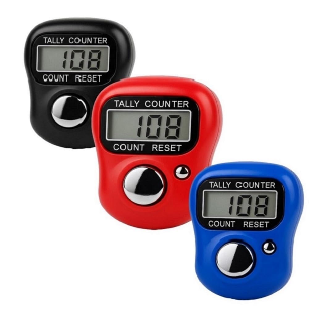 MOBDESK - Multicolor [ Pack of 3 ] Chanting Count Machine | Lightweight & Portable, Tally Counter Finger Ring | Quick Reset Option, Naam Jap Counters | Digital Display, Counter for Chanting Mantra-image-19