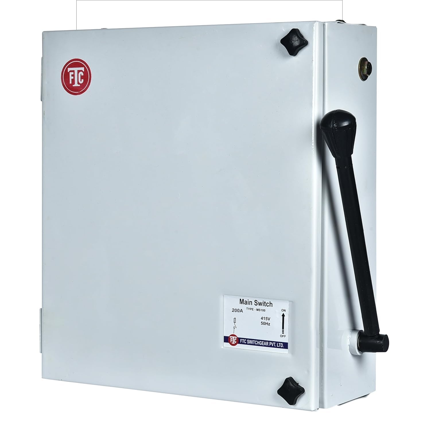 FTC SWITCHGEAR MS-200 200Amp 415V AC Toggle Switch, Manual Operation, Lever Actuator, Copper Contact, 3-Position, Wall Mount