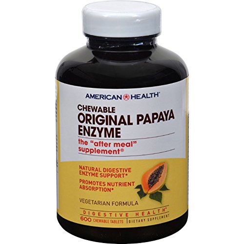 4 Pack of American Health Original Papaya Enzyme Chewable - 600 Tablets - - -