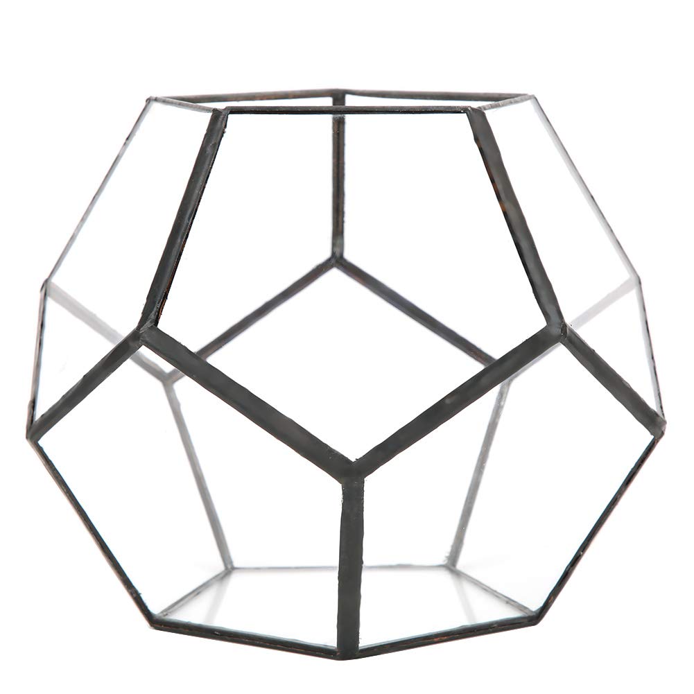 Glass Geometric Terrarium Planters, Decorative Terrarium Container Air Plant Holder Succulents Plants Flowerpot Windowsill Landscape Decor