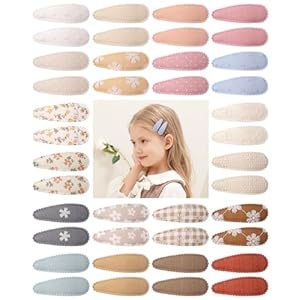 doboi 40Pcs Toddler Hair Clips Baby Girl Hair Bows Clips Floral Print Non Slip Wrapped Snap Hairpins Flower Clips for Hair Barrettes Hair Accessories for Baby Toddler Girls Kids