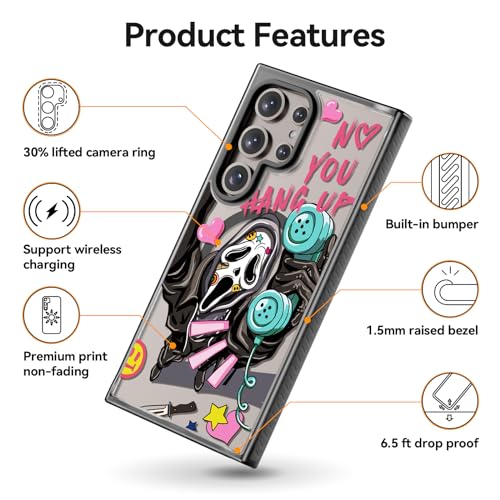 Coque magnétique Samsung avec motif crâne girly rigide - 5