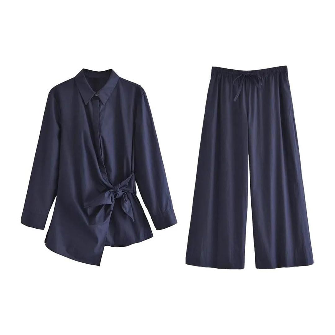 Produit pour femme - Chemise à manches longues - Taille moyenne - Pantalon large