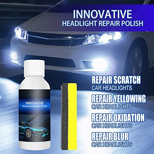 Car Headlight Restoration Kit, Headlight Restorer Cleaner, Remover, Headlamp Polish Cleaner, Headlight Polish Liquid, 50ml, for Cars Bikes Motorcycles Oxidised & Yellowed Headlights Joliy - Image 4