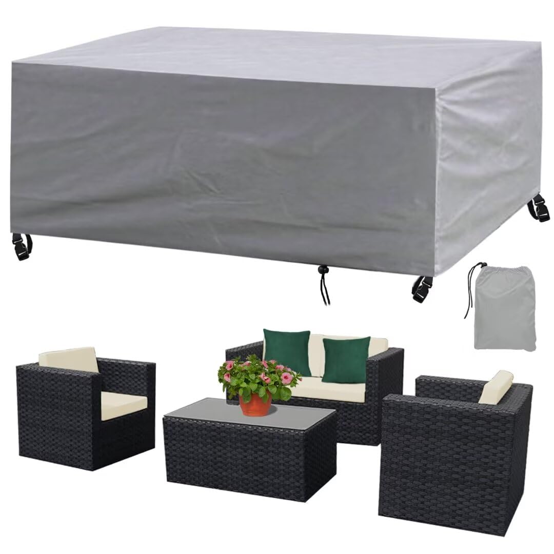 Housse table de patio imperméable 180x120 cm : fini le mobilier abîmé par la pluie et les UV !