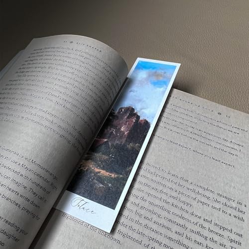Image of Vintage Landscape Bookmarks - Set of 14 Aesthetic Nature Scene Designs (15x4 cm) with Free Art Postcard | Paper Bookmarks for Books, Journaling & Gifting