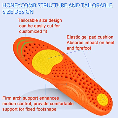 Insoles for Men and Women- Support Shock Absorption Cushioning Sports Comfort Inserts, Breathable Shoe Inner Insole for Running Walking Hiking Working(L)3