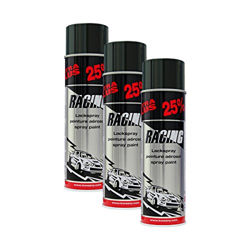 3X KWASNY 288 905 Auto-K Racing Lackspray schwarz Glanz 500ml