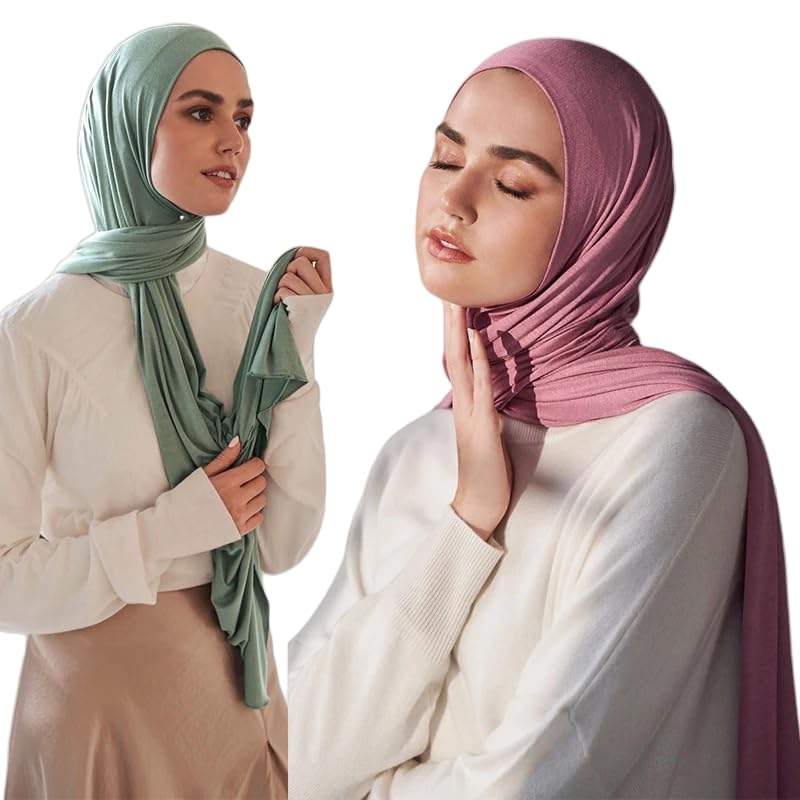 Jersey Hijab Scarf for Women Soft Muslim Africa Ramadan Plain Head Wrap Turban Shawl Scarves Lightweight2