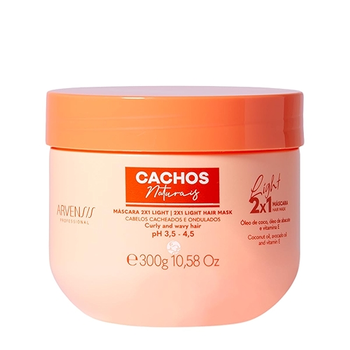 Mascara 2 em 1 No Poo Cachos Naturais Light, 300g- Arvensis