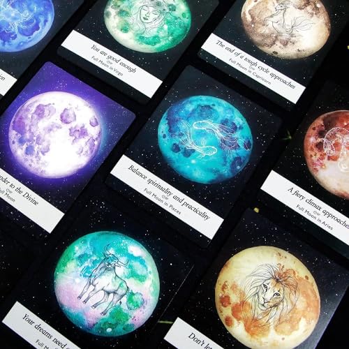 Image of Moonology Oracle Tarot Card Game A 78-Card Tarot Deck - Among Most Popular English Oracle Universal Old-Fashioned Divination Future Game Card Set, God Fate Prediction Cards (Moonology Oracle)