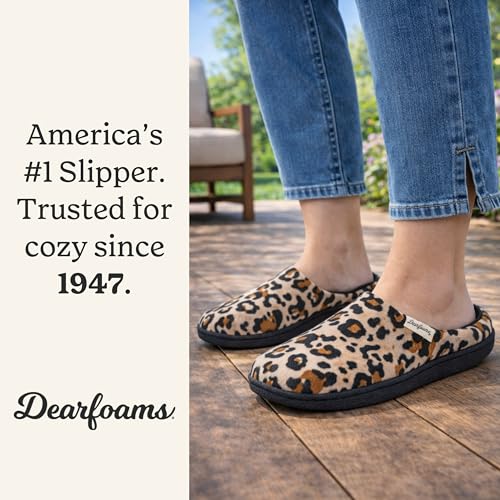 Image of Leslie Terry Clog House Shoes with Memory Foam, Indoor Slippers with Wide Widths