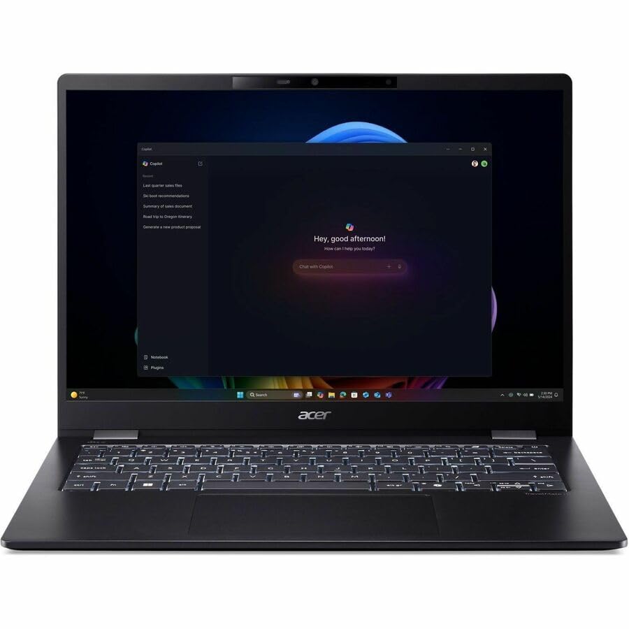 Image of Acer TravelMate P6 14 AI TMP614-54 TMP614-54-783H 14 inch Copilot+ PC Notebook - WQXGA+ - 120 Hz - Intel Core Ultra 7 256V - 16 GB - 1 TB SSD - English Keyboard - Black