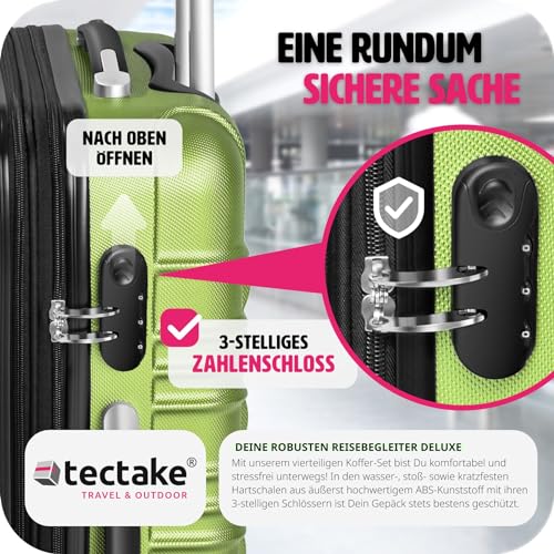 Kofferset tectake 4-teilig, Hartschalen Trolley, ABS Material