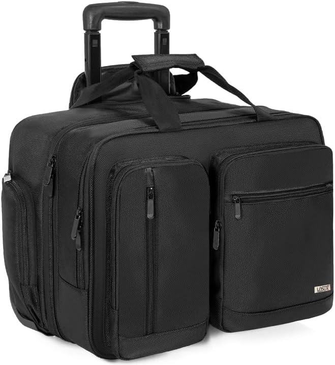 Rolling Laptop Bag, Wheeled Briefcase 17.3 inch Rolling Briefcase, Overnight Roller Bag with RFID Blocking Pocket, Repellent Travel Roller Underseat Bag
