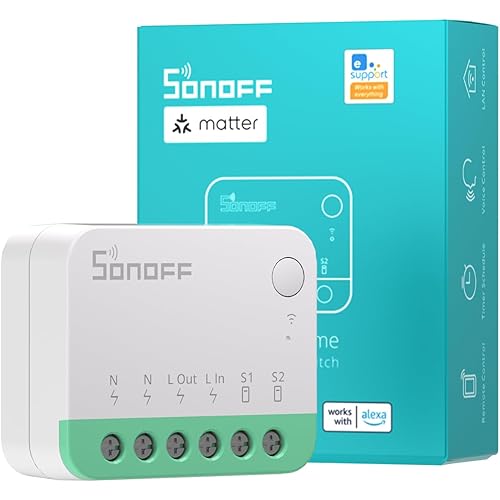 SONOFF MINIR4M Matter Smart Switch,Universal DIY Module for Smart Home Automation Solution, Compatible with Alexa & Google Home Assistant