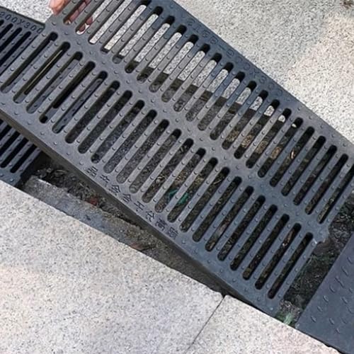 Couvercle de caniveau rectangulaire en version plus épaisse pour drainage de jardin et garage