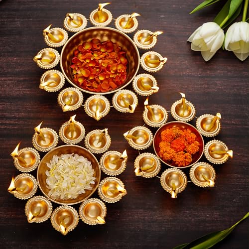 TIED RIBBONS Set of 3 Urli Bowl Set for Home Décor for Floating F...