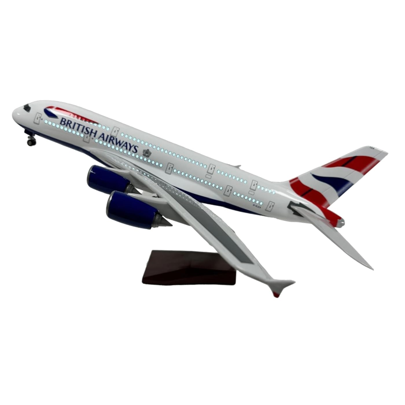 Chame LTD Model Plane Replica Realistic Large Scale with Voice Automated Lights | Aircraft with Stand | Premium Collectors Display | Aviation Gift (British Airways A380 1:160 Scale)