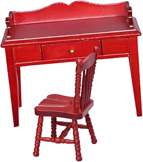 Toyvian 1 Conjunto De Mesa E Cadeira De Simulação Decoração De Casa Mini Móveis Móveis De Porta Externa Móveis De Deck Em Miniatura Escrivaninha Em Miniatura Acessórios De Mini Casa