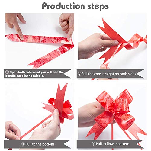 Image of 10 Bow Yellow Colour 30 MM String Bows, Basket Pull Bows Basket Knot for Present Wrapping Present Wrap Floral Wine Bottles Decoration,