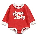 Xumplo Baby Girl Boy Christmas Romper My First Christmas Outfit Newborn Santa Baby Clothes Infant Long Sleeve Sweatshirt Fall Winter Onesie 0-3 M