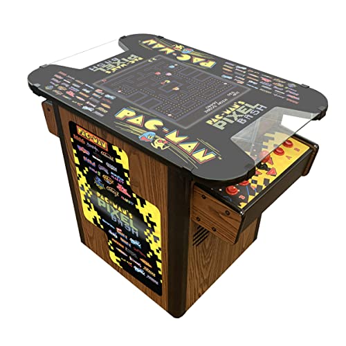 Pac Man Pixel Bash Arcade Style Cocktail Table Game Woodgrain With 2 Pac Man Stools #TOP3