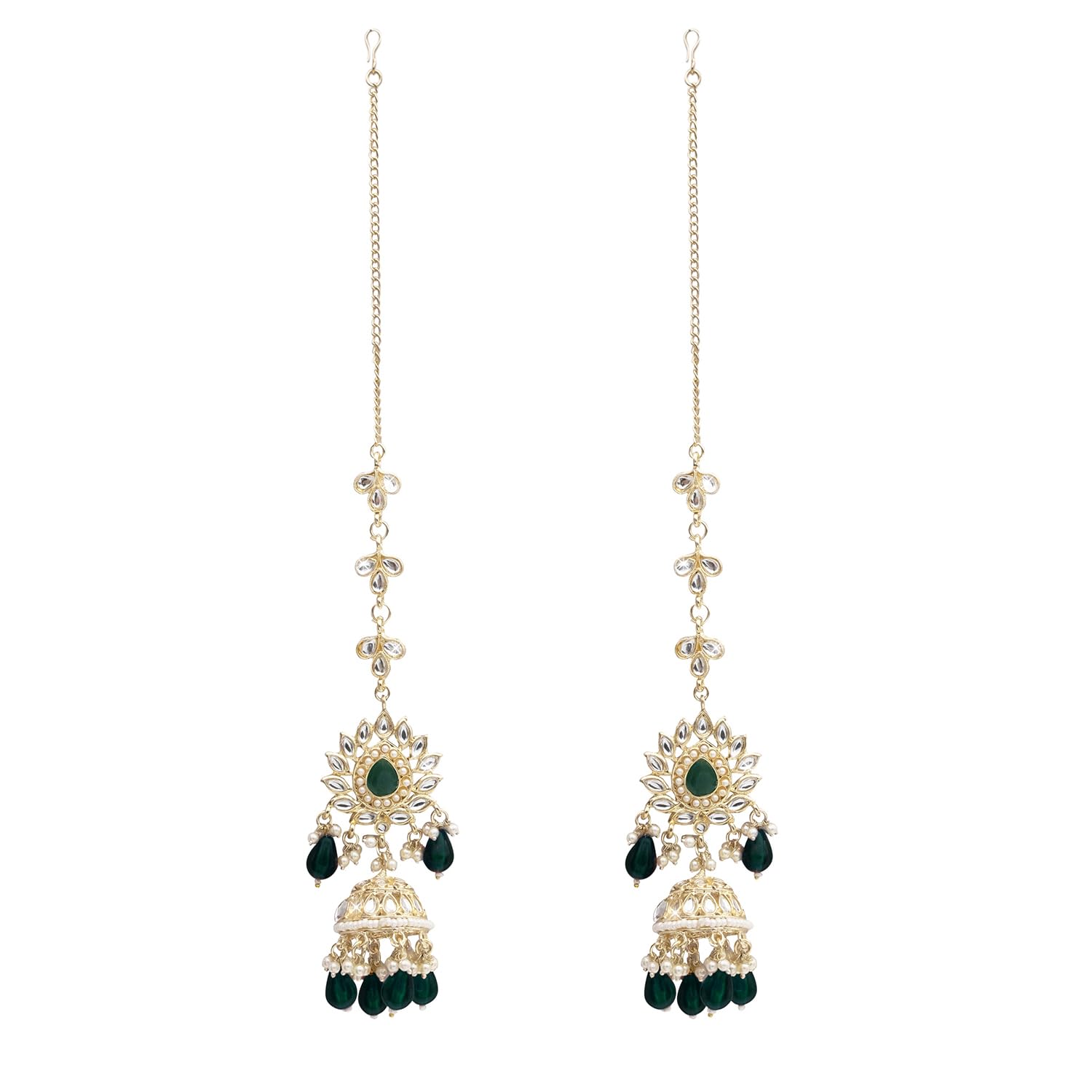 Shining Jewel - By Shivansh Handcrafted Gold Plated Design Traditional Ethnic Kundan,Cz, Pearl Studded Maroon Meenakari Jhumka Earrings With Ear Chain For Women (Sje_44_M) (B0CLM8RQNL) Amazon Price History, Amazon Price Tracker