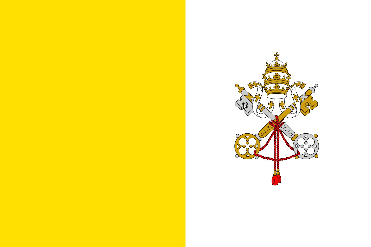 Drapeau Vatican City 2001-2023 grand format pour décorer une salle paroissiale