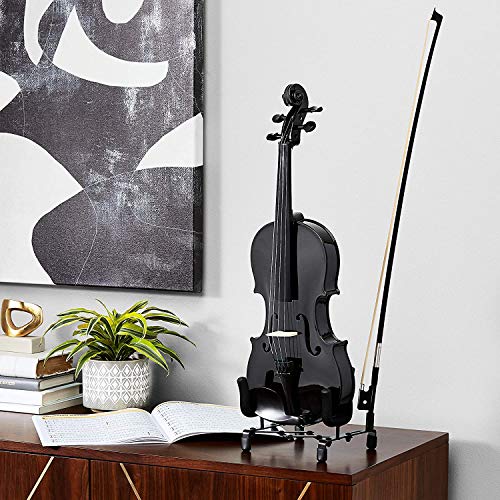 Image of Kadence V001D-C Vivaldi Violin | 4 /4 Full Size with Basswood Body & Brazilwood Bow | Includes Lightweight Hard Case, Bow, Rosin, Tuner & Learning Course | Black