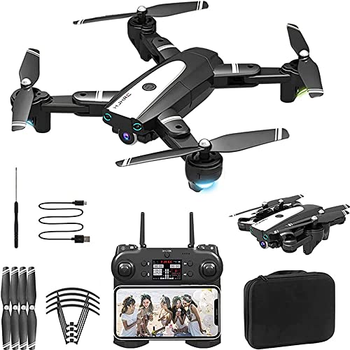 Dron Plegable con cámara para Adultos 6K HD Cámara FPV WiFi RC Quadcopter para Principiantes con posicionamiento de Flujo óptico, Ajuste de Velocidad del Tercer Engranaje, Control
