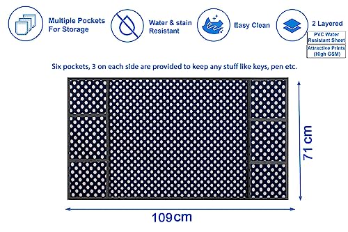 Image of The Furnishing Tree Fridge Top Cover Compatible for Samsung RR23C2F249U /HL, 215 LTR WxL 71x109 in CM Polka dot Pattern Navy