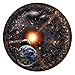 basku 1000 Pezzi Puzzle Rotondo, Puzzle Rotondo Universo Sistema Solare Pianeta con Sole Terra Puzzle Circolare Fai da Te Gioco Giochi intellettuali Regalo (67,6 * 67,6 cm)