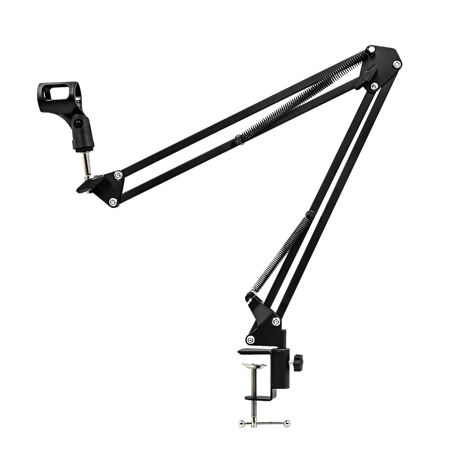 Microphone Stand with Suspension Boom Scissor Arm/Mic Stand Holder/Studio Stand/Adjustable Suspension Boom Scissor/Arm for Voice-over/Gaming/Recording (Microphone Stand, Black)-image-47