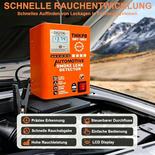 Máquina de humo de coche con pantalla LCD para diagnóstico de tuberías 12V 3