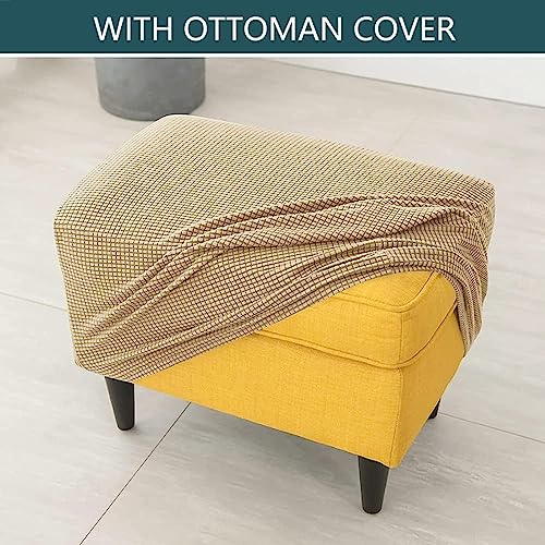 Funda de sillón orejero con terciopelo de maíz para un hogar acogedor 6