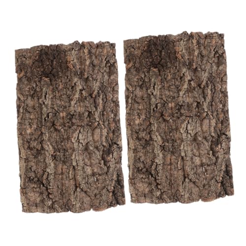 CIYODO Unique Reptile Tank Decor 2pcs Cork Bark Round Natural Tree Bark Backdrop for Snake Gecko Bearded Dragon Tortoise Crab Fish Tank Terrarium