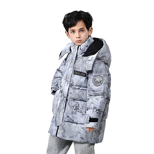 Outdoor Hooded Children's Down Jacket, Thickened Warm Jacket with Large Pockets