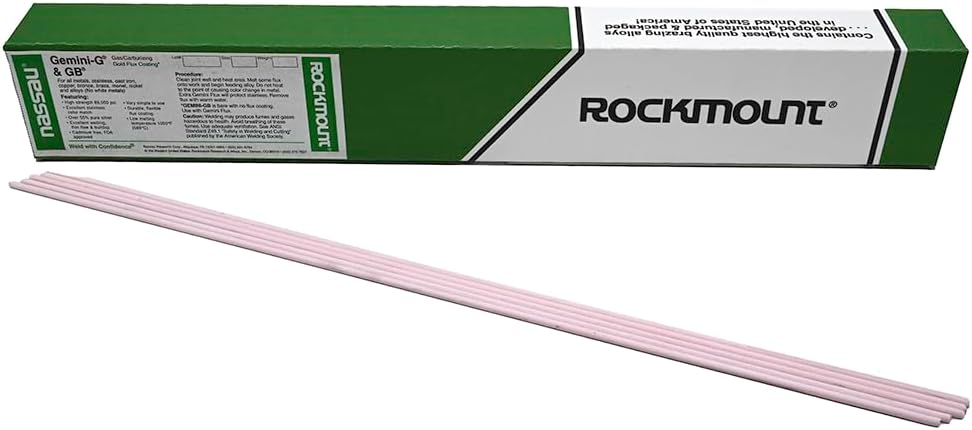 Rockmount Gemini G Silver Brazing Alloy: 1/16" Dia., For All Metals Except White, Pink Flux, 12 ft