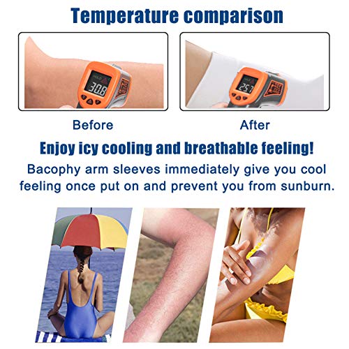 Bacophy 3 Pairs Arm Sleeves with Thumb Holes Women Men UV Protection Cooling, UPF 50 Compression Long Arm Cover3