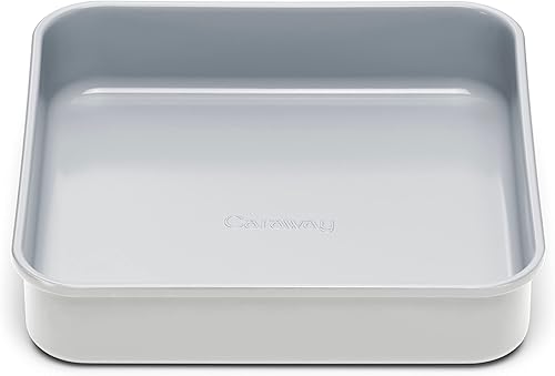 Caraway Sartén cuadrada de cerámica antiadherente de 9 pulgadas, revestimiento de cerámica naturalmente resbaladizo, no tóxico, libre de PTFE ni