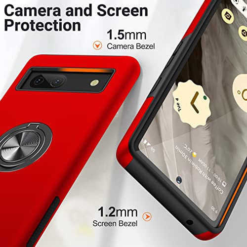 AOUIA for Google Pixel 7A Case, Pixel 7A Case with 360° Magnetic Kickstand Ring, Military Grade Drop Protection - Image 2
