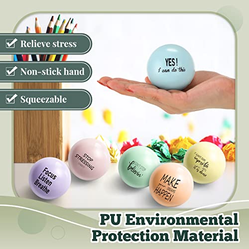 6 Pieces Motivational Stress Balls For Kids And Adults Quote Anxiety Relief Balls Hand Exercise Toys For Students Relieve Inspire Oneself (Pink, Orange, Yellow, Green, Blue, Purple,Positive Style) #TOP5