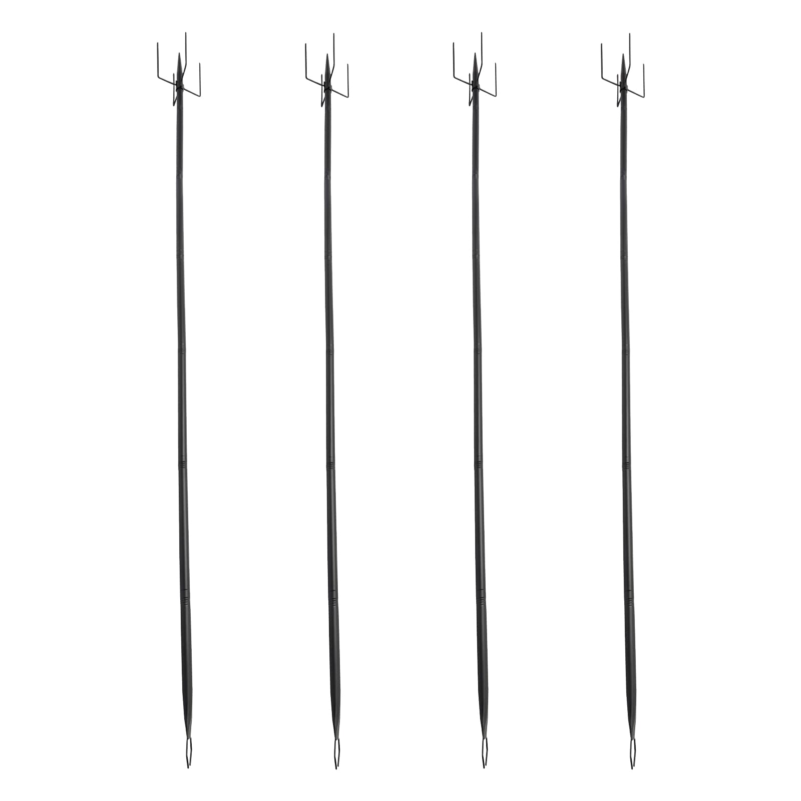 4er Set Lichterkette Pfosten Garten, 3m Metallstangen mit Haken, Außen Lichterketten Ständer mit U-förmiger Gabel und Bodenspieß, für Patio, Terrasse, Hof Dekoration