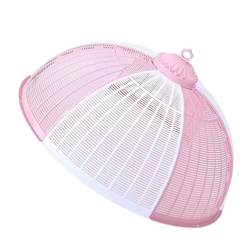 Alipis Food Umbrella Folding Mesh Food Cover with Ring Handle Reusable Plastic Dish Cover for Indoor Meals Outdoor Picnics Camping Backyard Parties 23.62 X 23.62 X 11.81 in