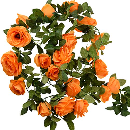 FiveSeasonStuff 29 Ft 4 Pack Rose Silk Flower Garland Artificial Flowers Decoration Hanging